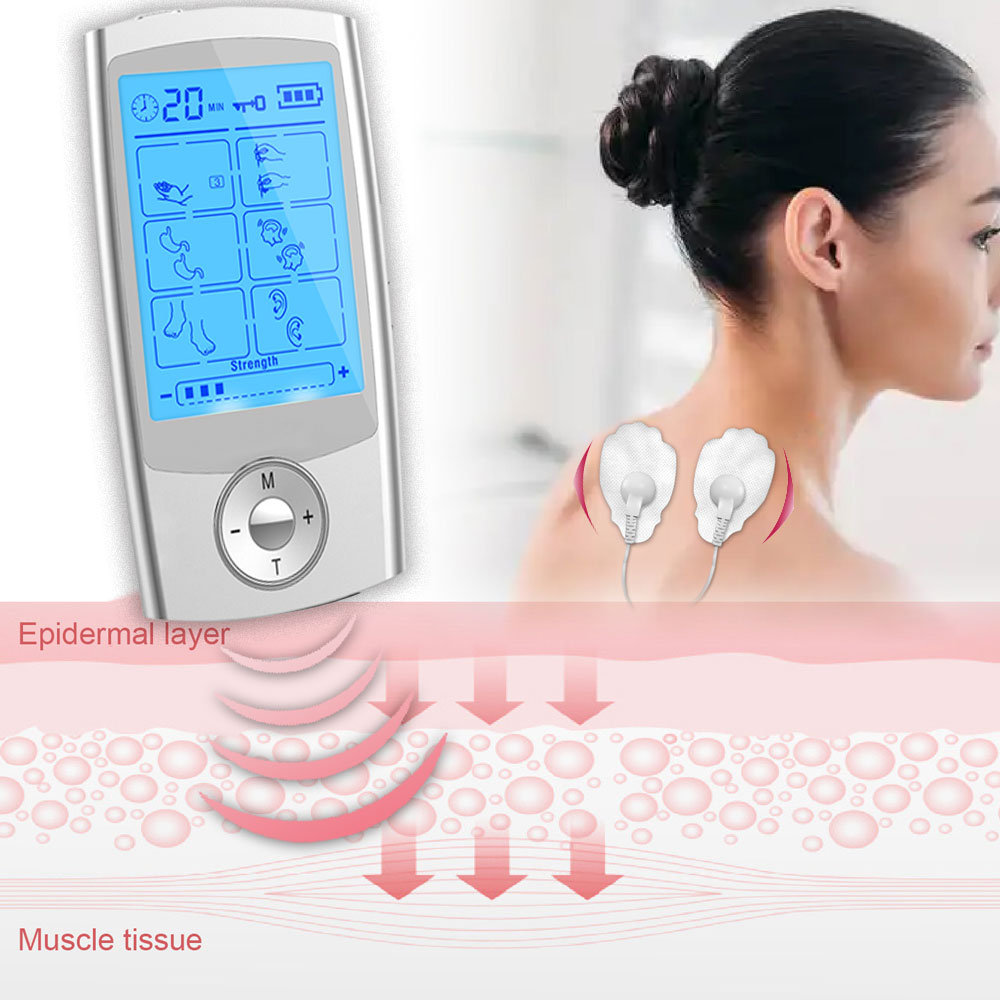 Tens Pain Relief Unit - TENS-Gerät EMS Muskelstimulator 20 Intensitätsstufen Schmerzlinderung