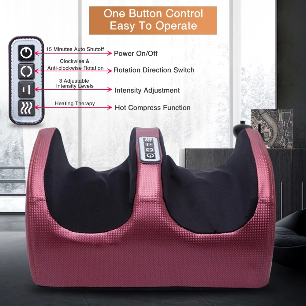 Reflexology Foot Roller - Fußmassagegerät, elektrisches Shiatsu-Fußmassagegerät, Heiztherapie, Fuß- und