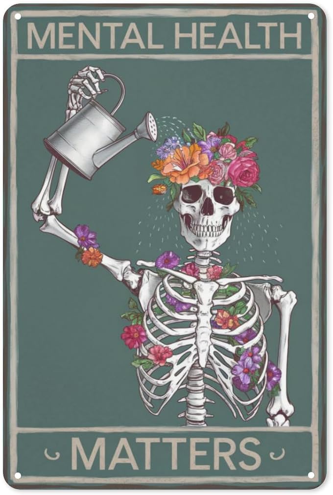 Health Wellness Mental Health - Gothic Wellness Blechschild 8x12 Zoll –