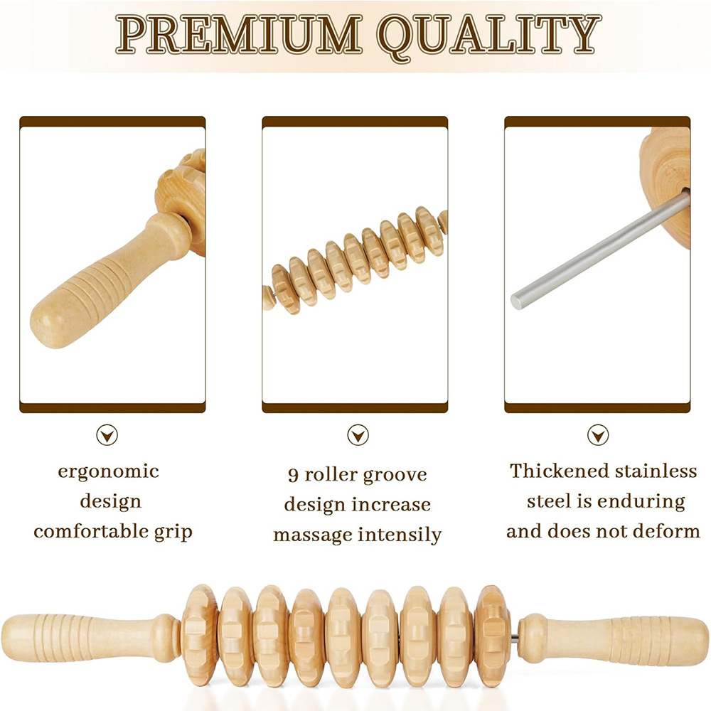 1 Stück Holz-Massagegerät mit  – Reflexology Foot Roller Bewertung und Preis