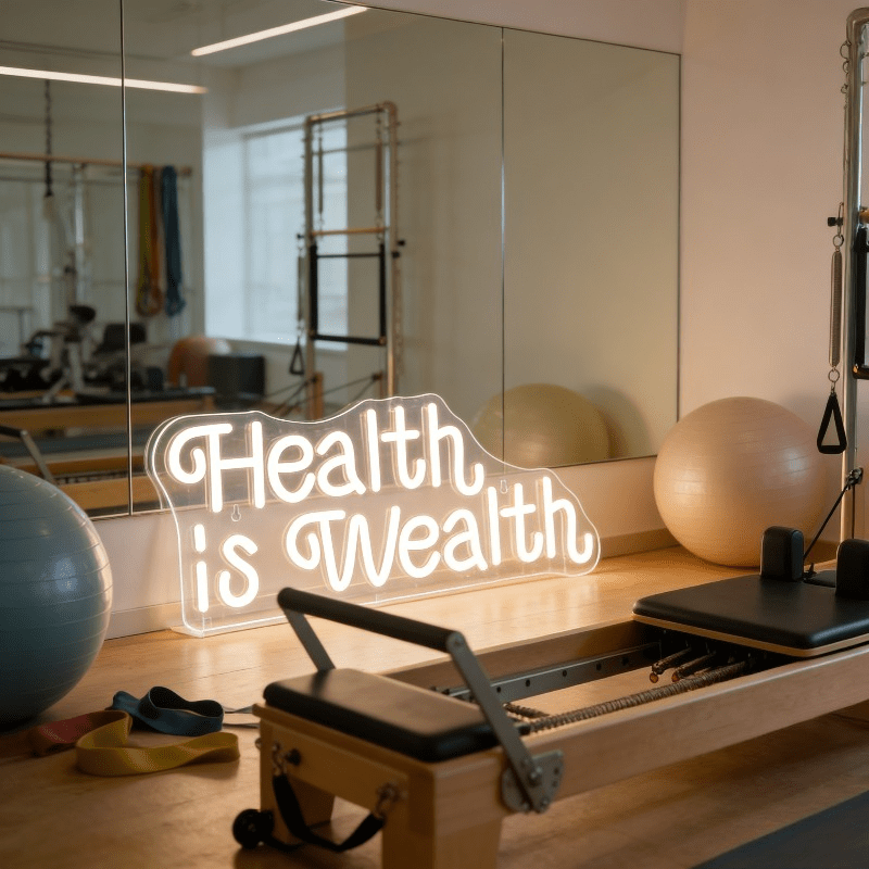 „Gesundheit ist Reichtum“ Neon – Health Wellness Lifestyle Bewertung und Preis
